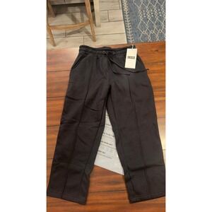 LSKD Urban Cropped Track Pant Black Fleece Pintuck Joggers Mens Size M NEW